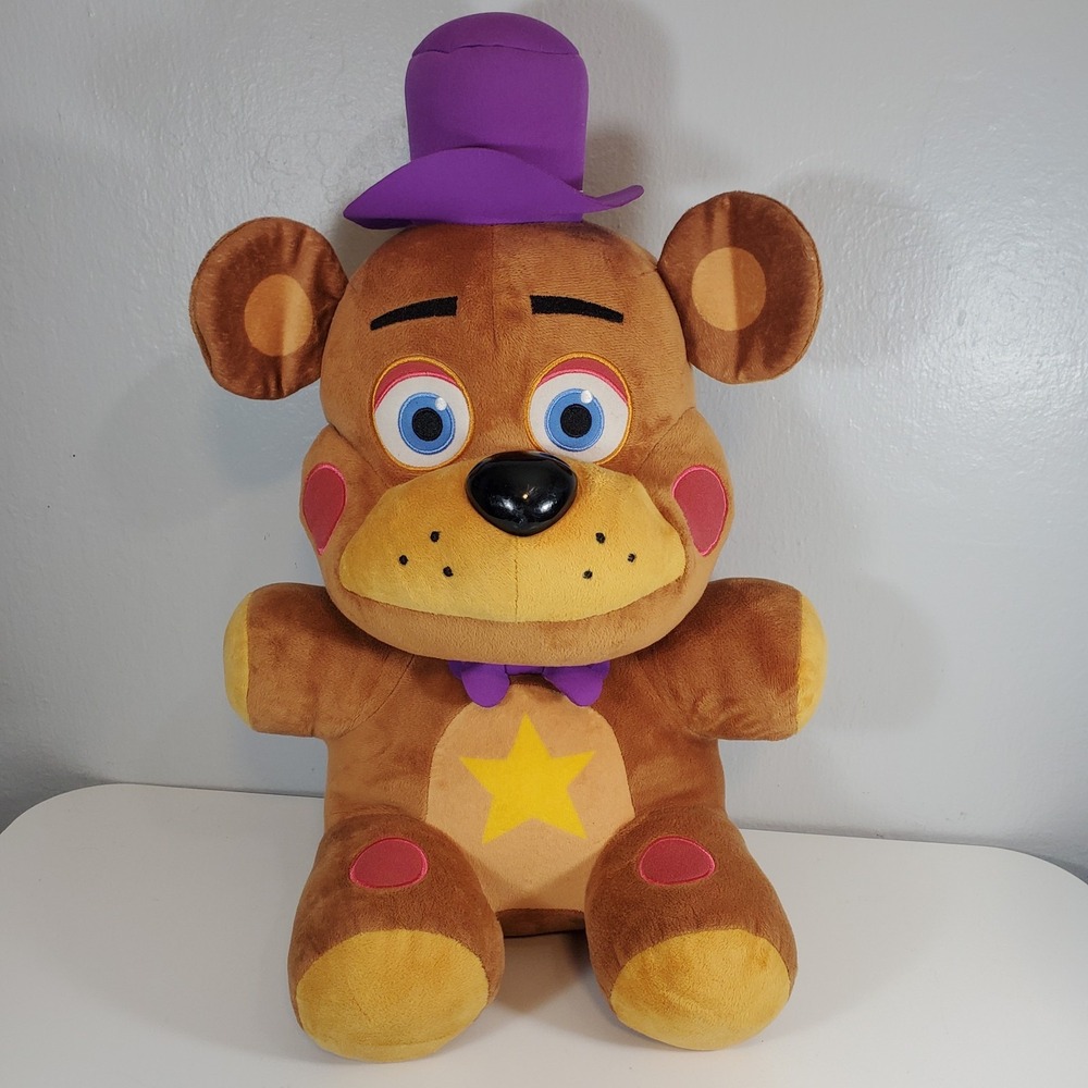 Fazbear Large Plush 18" Bear Five Nights At Freddys FNAF Funko Purple Hat 2021
